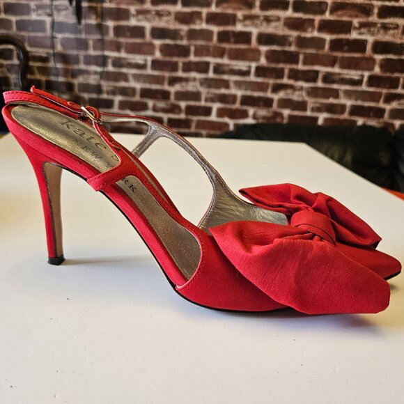 Kate Spade New York Slingback Pointed Toe Pump In Cherry Rouge Size 8B - Picture 9 of 16